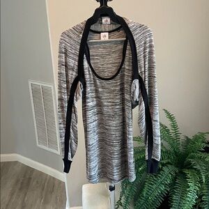CAbi Gray & Black Tank Top and Long Sleeve Shrug Set